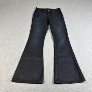 G-Star RAW 3301 Flare Jeans Women 26/32 Black Dark Wash Denim Pant Sustainable